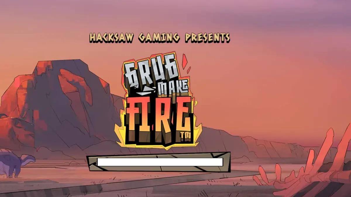 Grug Make Fire slot com elementos de fogo e o personagem principal